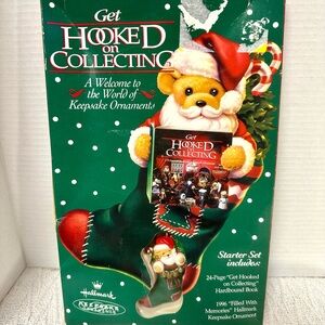 Vintage Hallmark Santa Bear Ornament with Book - New in box 1996
